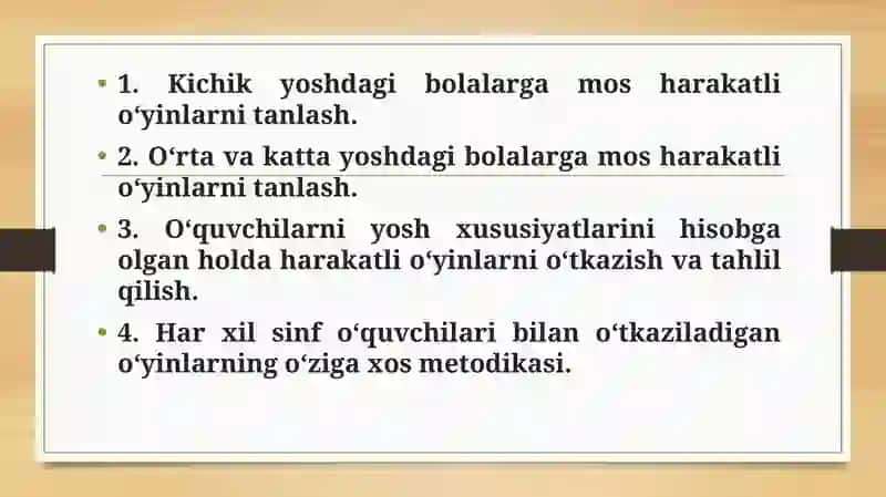 Turli yoshli o‘quvchilar bilan harakatli o‘yinlar 2