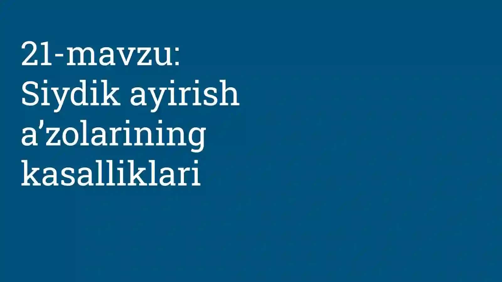 Siydikning kasalliklari 2