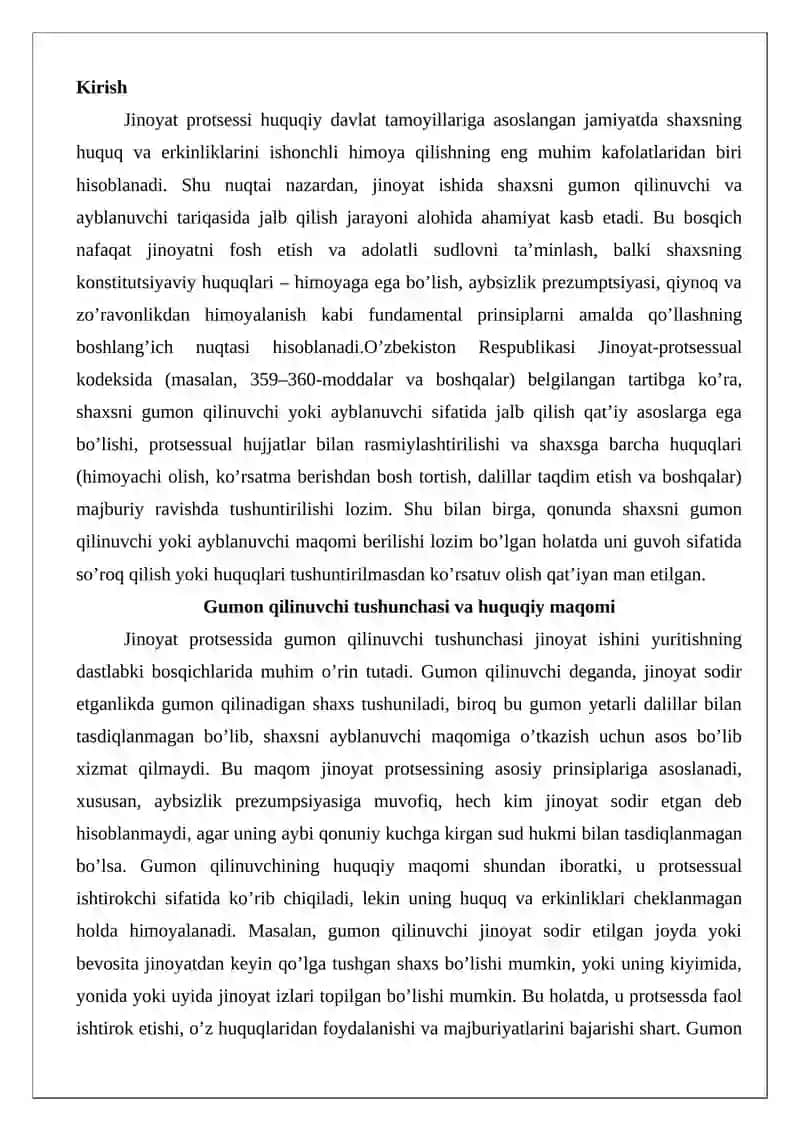 Jinoyat ishida gumon qilinuvchi va ayblanuvchi tariqasida jalb qilish 2