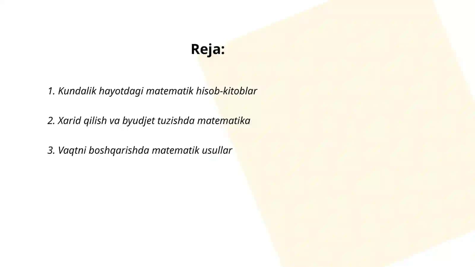 Kundalik hayotdagi matematik hisob-kitoblar 2
