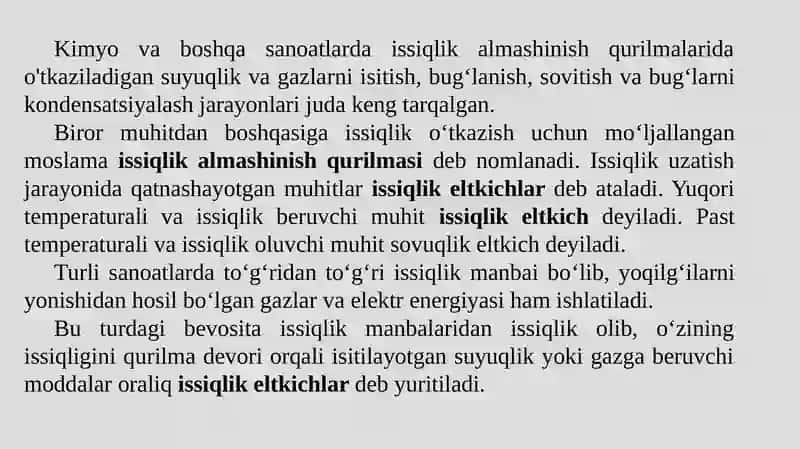 Issiqlik almashinish qurilmalari 2