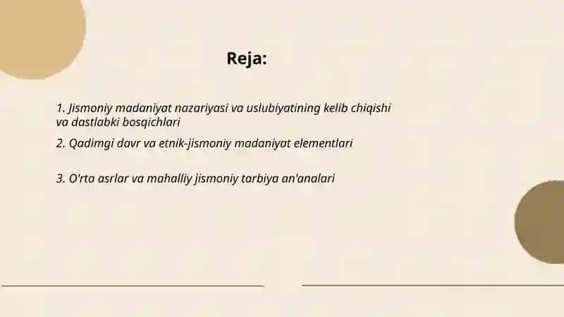 Jismoniy madaniyat nazariyasi va uslubiyati fanining shakllanishi va rivojlanish davrlari 2