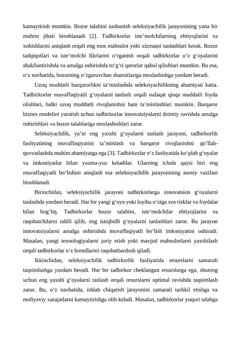TADBIRKORLIKNI RIVOJLANTIRISHDA SELEKSIYACHILIKNING AHAMIYATI 2