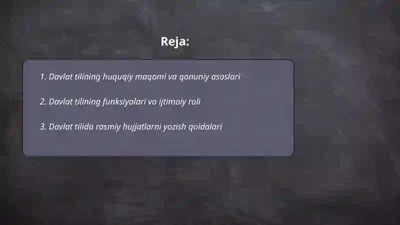 Davlat tilida ish yuritish asoslari 2