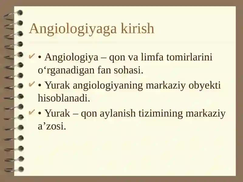 Angiologiya.Yuraktuzilishi.Topografiyasi 2