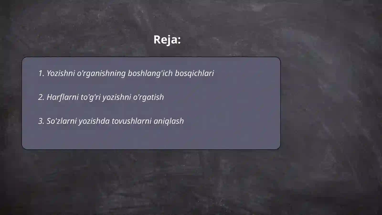 Yozma nutqni shakllantirishga oid karreksion ishlar 2