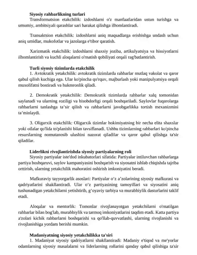 Siyosiy Eleta Va Siyosiy Yetakchilik 2