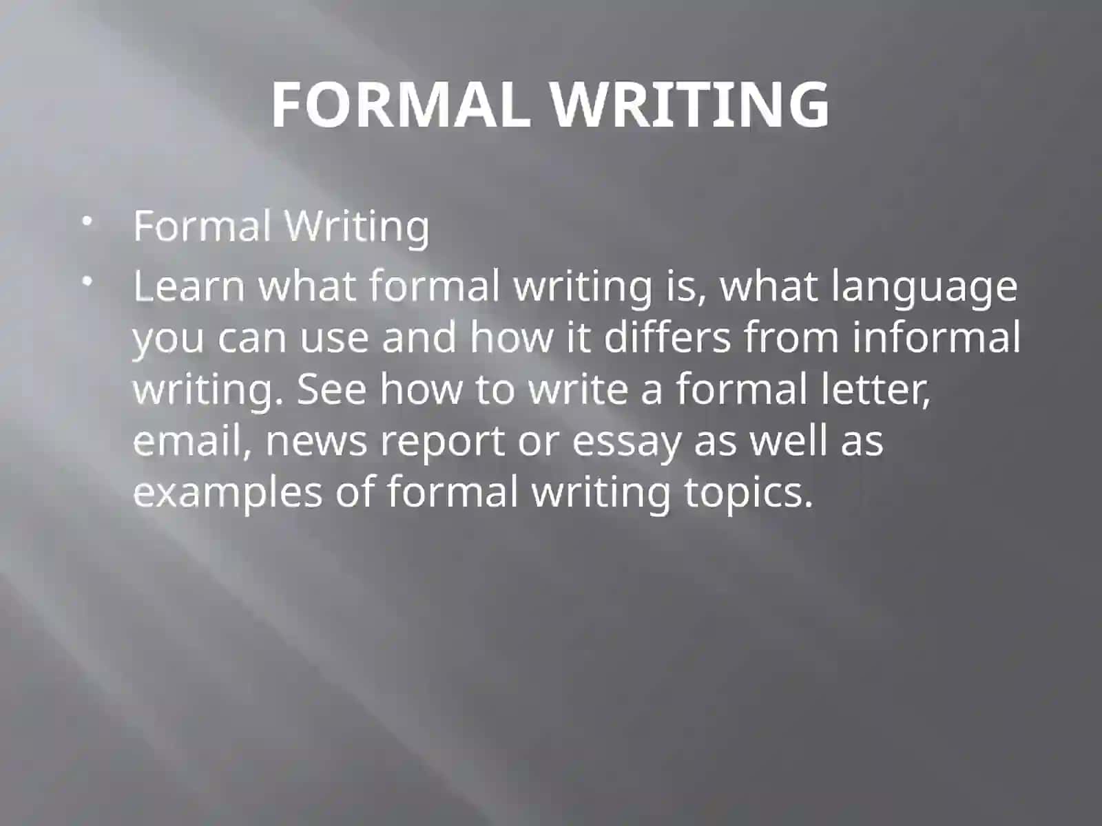 Formal Writing 2