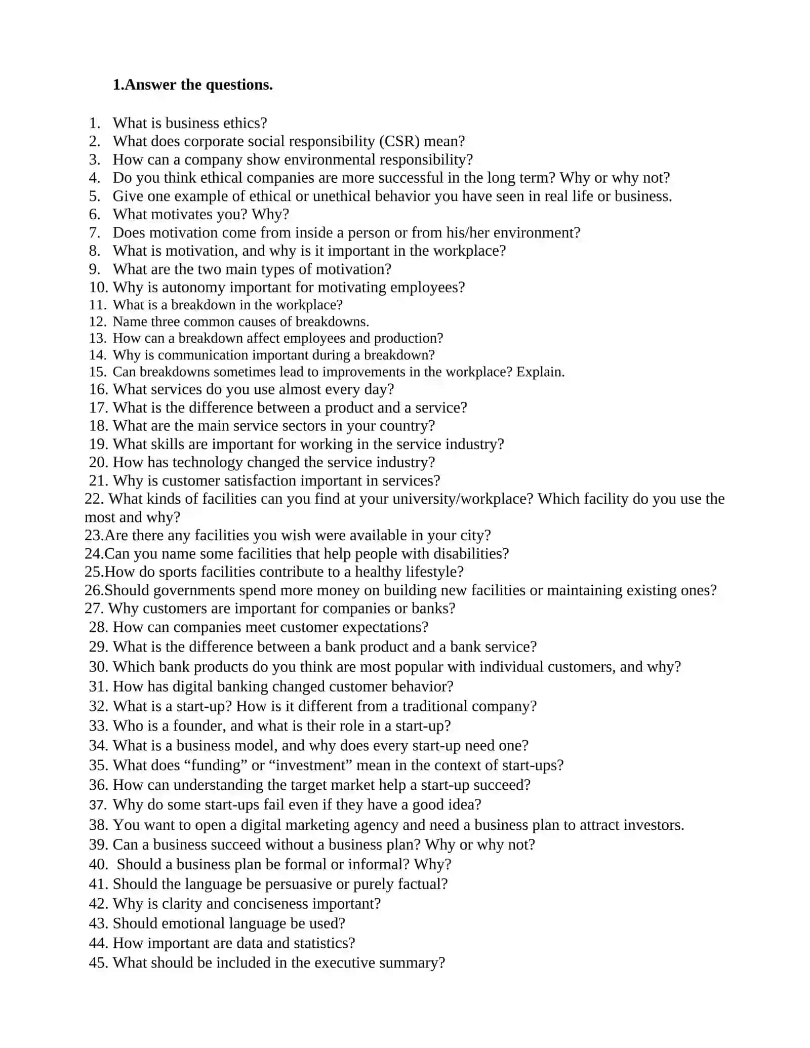 Answer the questions 2
