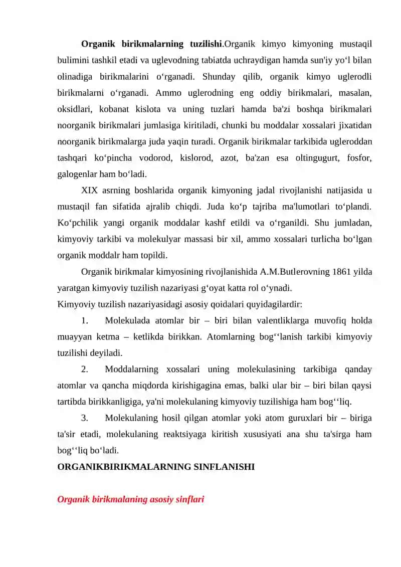 Organik kimyo. Organik polimer materiallar 2