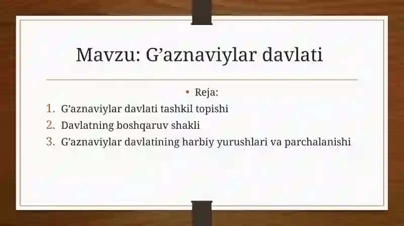 G'aznaviylar davlati haqida 2