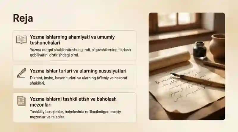 Ona tili taʼlimida yozma Ishlarni tashkil etish 2