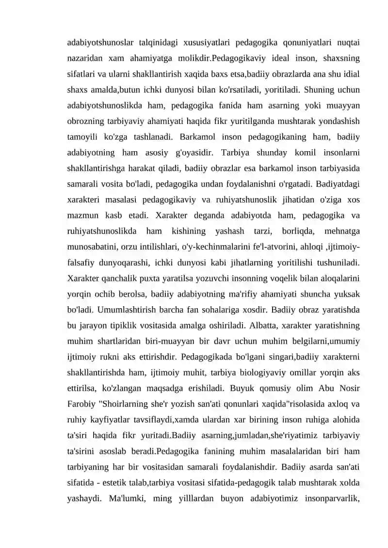 Tarbiya fanini o’qitishda badiiy pedagogika imkoniyatlaridan foydalanish 2