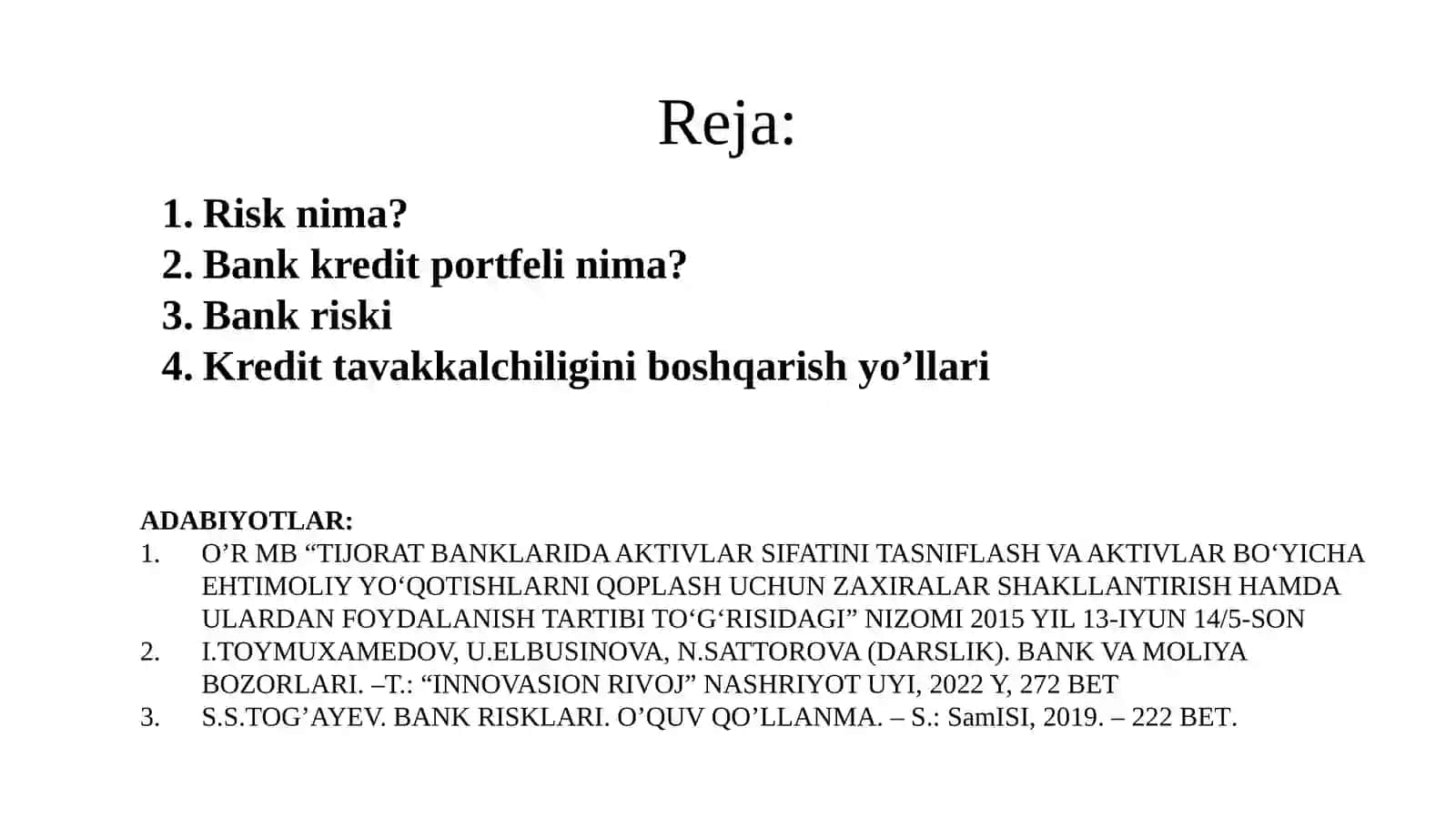 Bankvamoliyabozorlari1-mavzu 2
