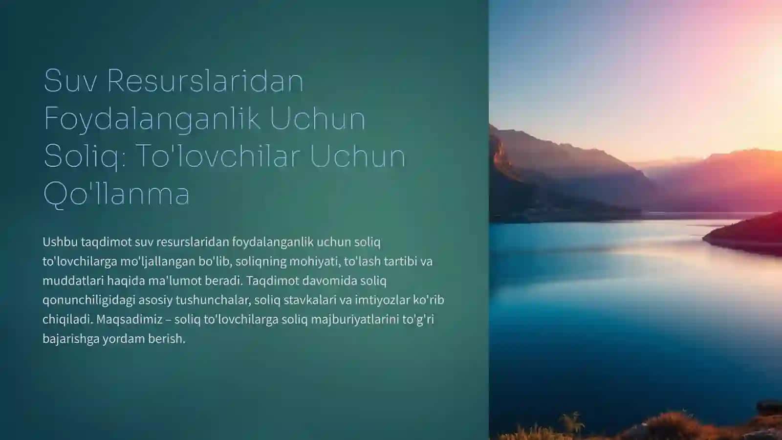 Suvresurslaridanfoydalanganlikuchunsoliq 2