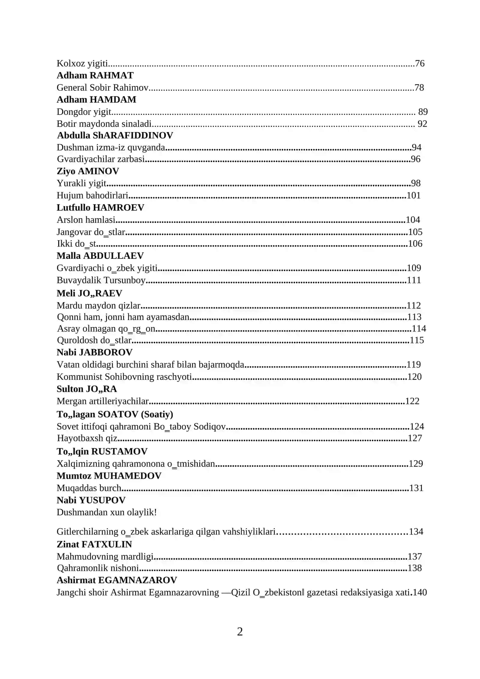 O‘ZBEKISTONNING IKKINCHI JAHON URUSHI DAVRI HARBIY JURNALISTIKASI ANTOLOGIYASI 2