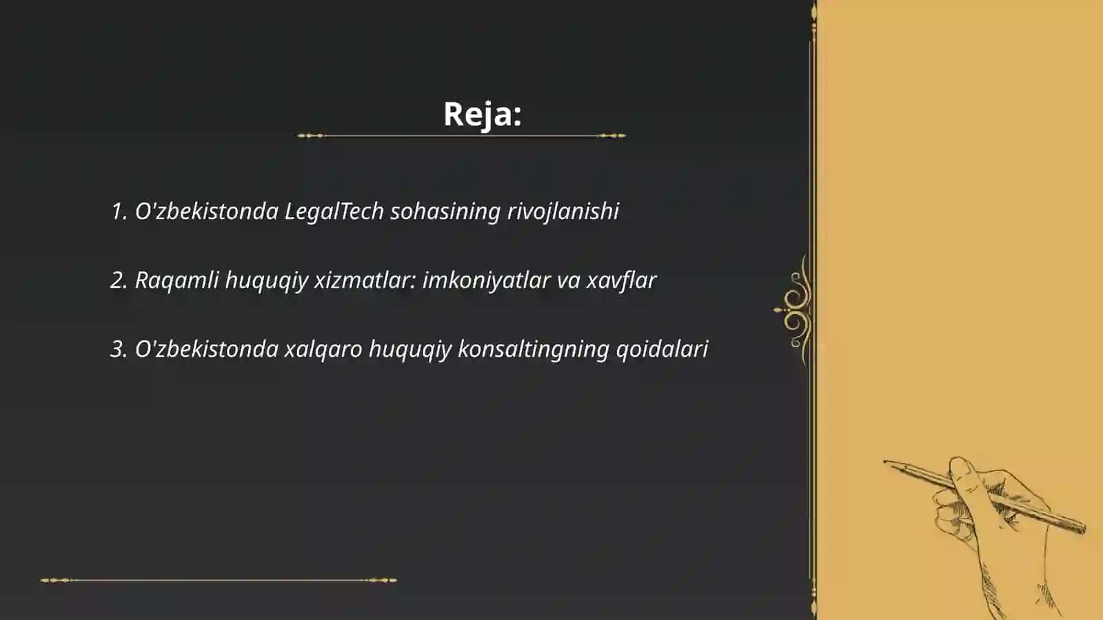 O'zbekistonda LegalTech sohasida xalqaro raqamli huquqiy konsalting 2