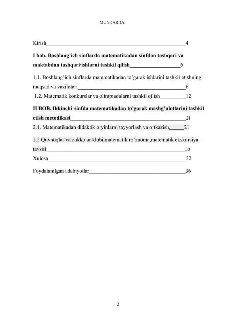 BOSHLANG‘ICH SINF O‘QUVCHILARI UCHUN MATEMATIKADAN TO’GARAKLARNI MATEMATIK O‘N MINUTLIKLAR ASOSIDA TASHKIL QILISH METODIKASI 2