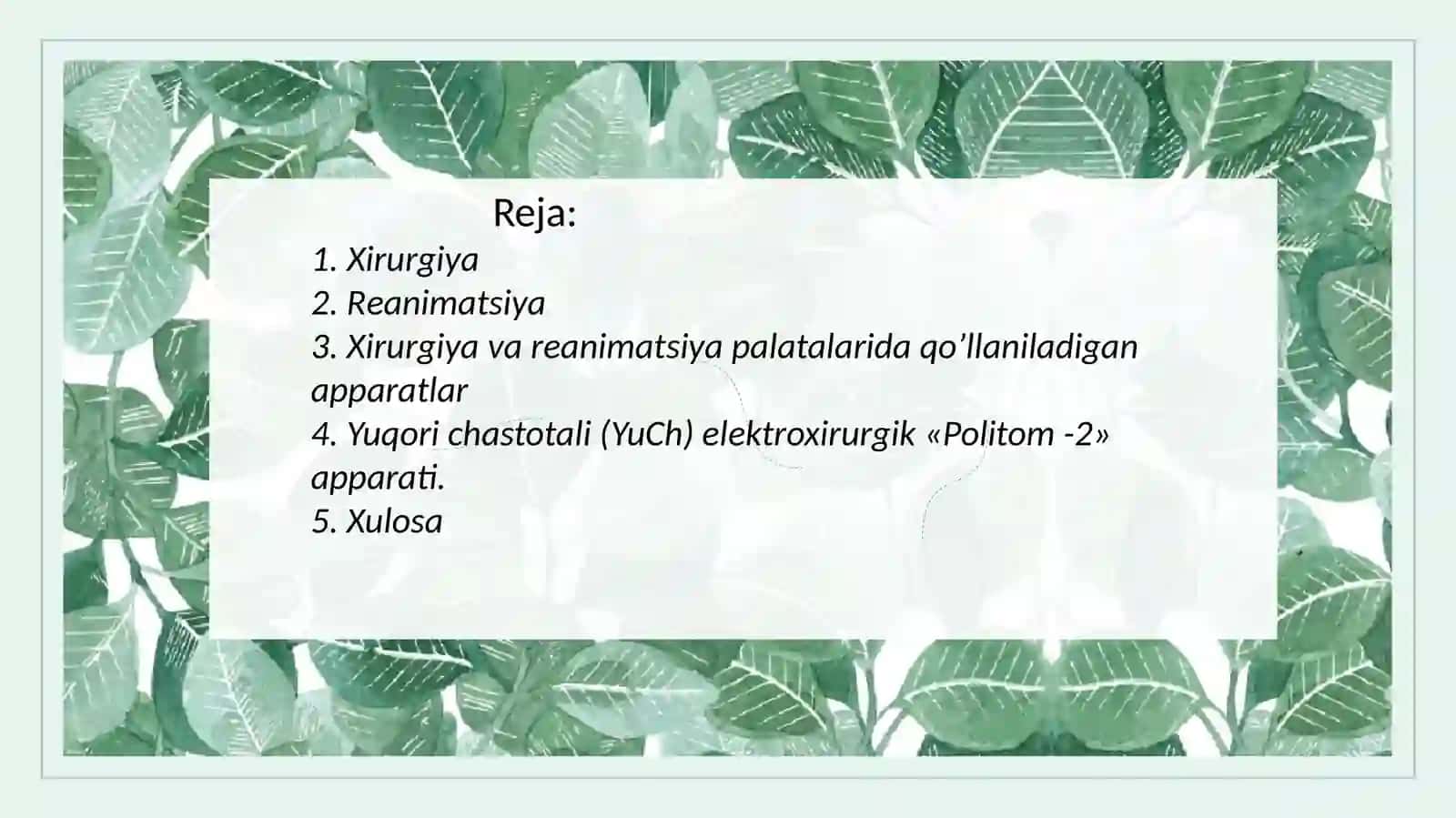 Xirurgiyada,xirurgiya va rеanimatsiya palatalarida qo’llaniladigan apparatlar 2