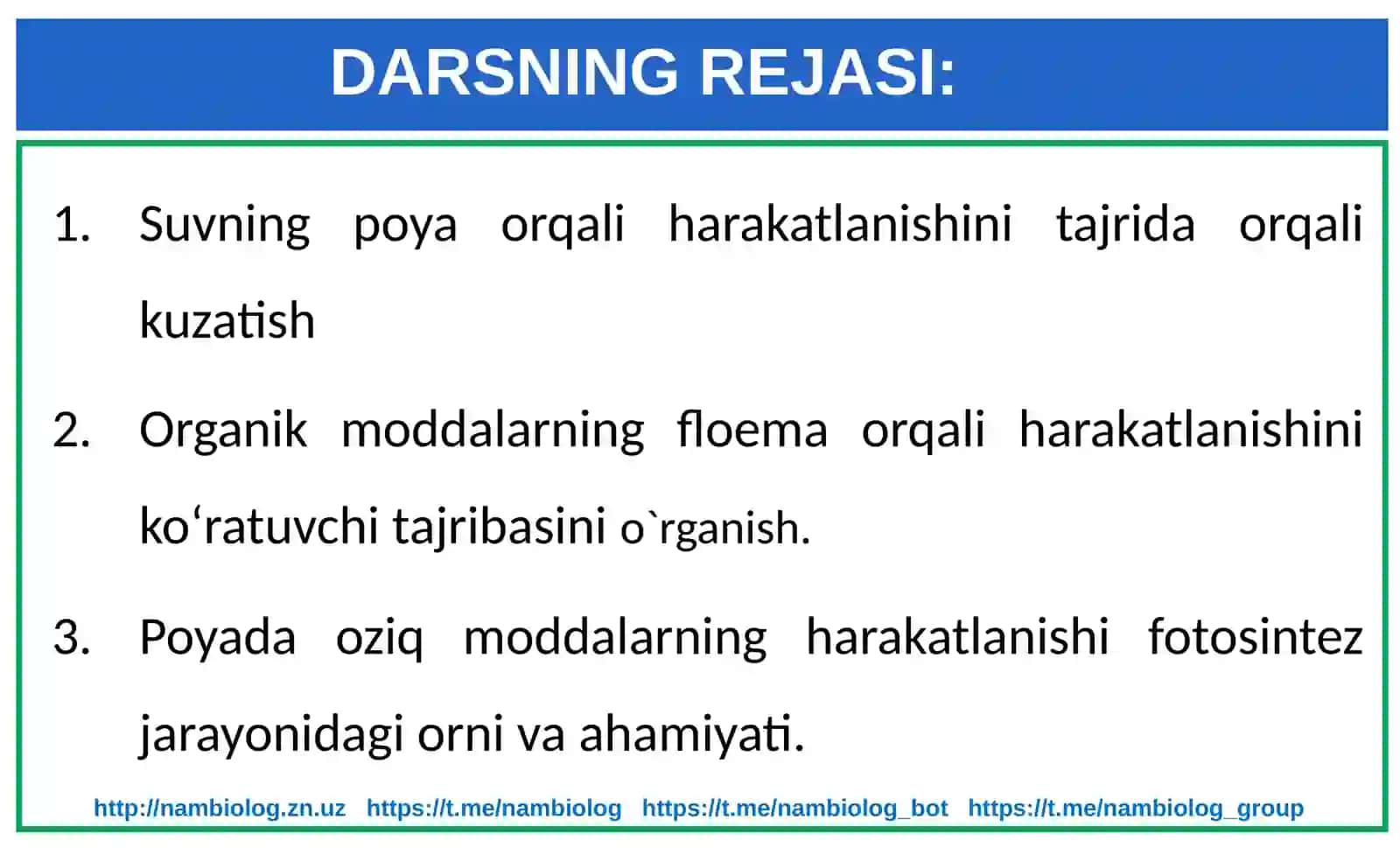 Poyada oziq moddalarning harakatlanishi 2