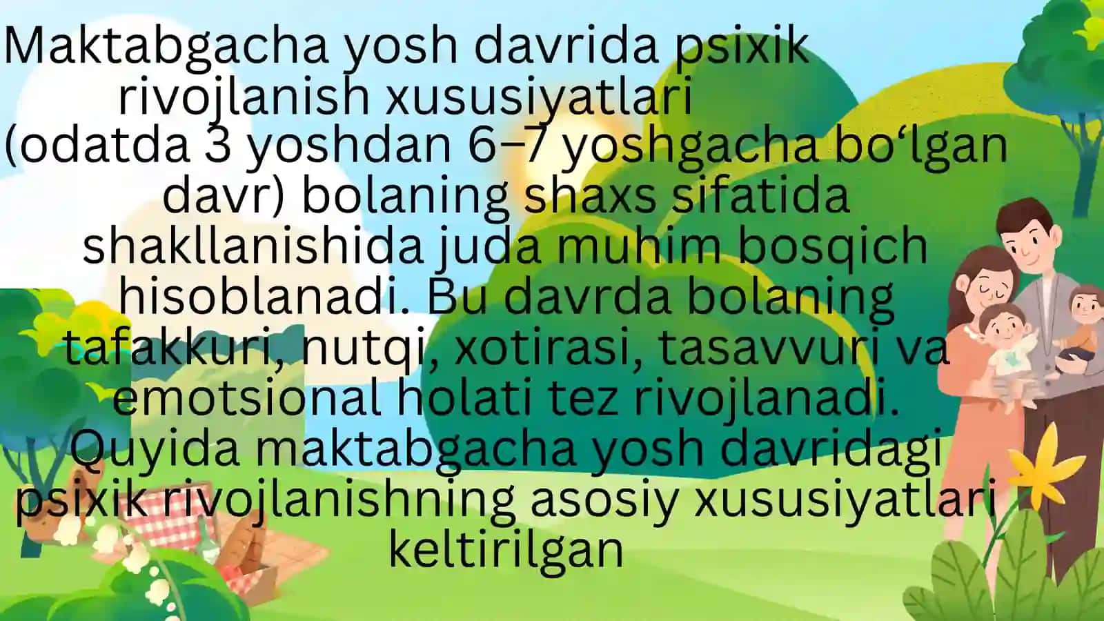 Maktabgacha yosh davrida psixik rivojlanish 2