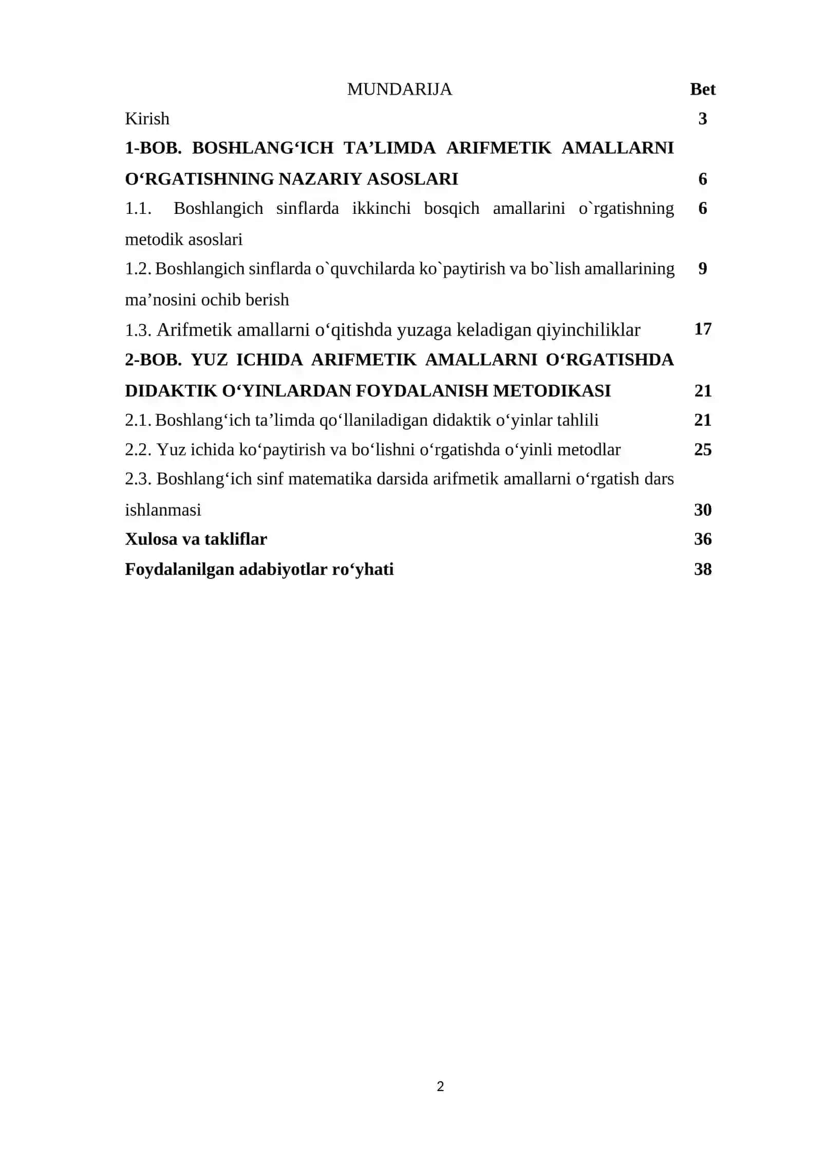 Boshlang‘ich sinf o‘quvchilariga ko‘paytirish va bo‘lish amallarini o‘rgatish metodikasi. 2