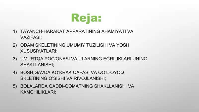 Organizmdagi suyaklarning tuzilishi 2