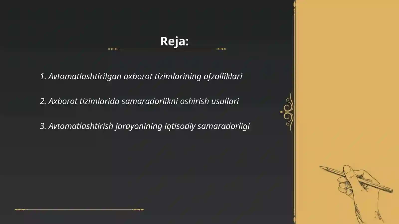 Avtomatlashtirilgan axborot tizimlari samaradorligi 2