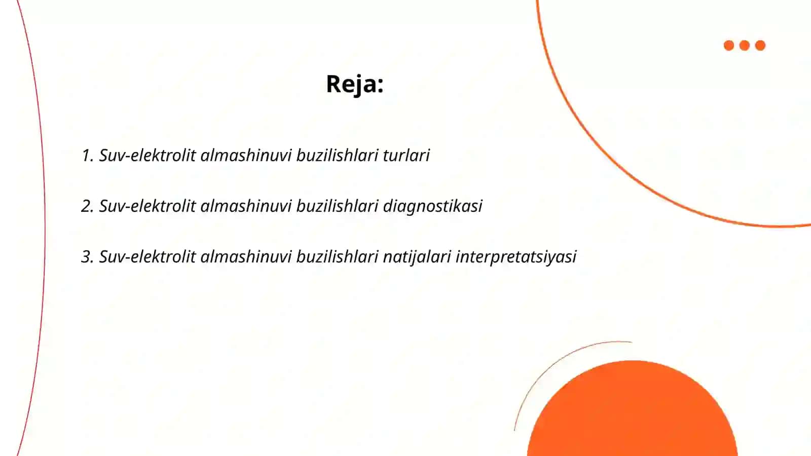 Suv-elektrolit almashinuvi va gemostaz buzilishlari 2