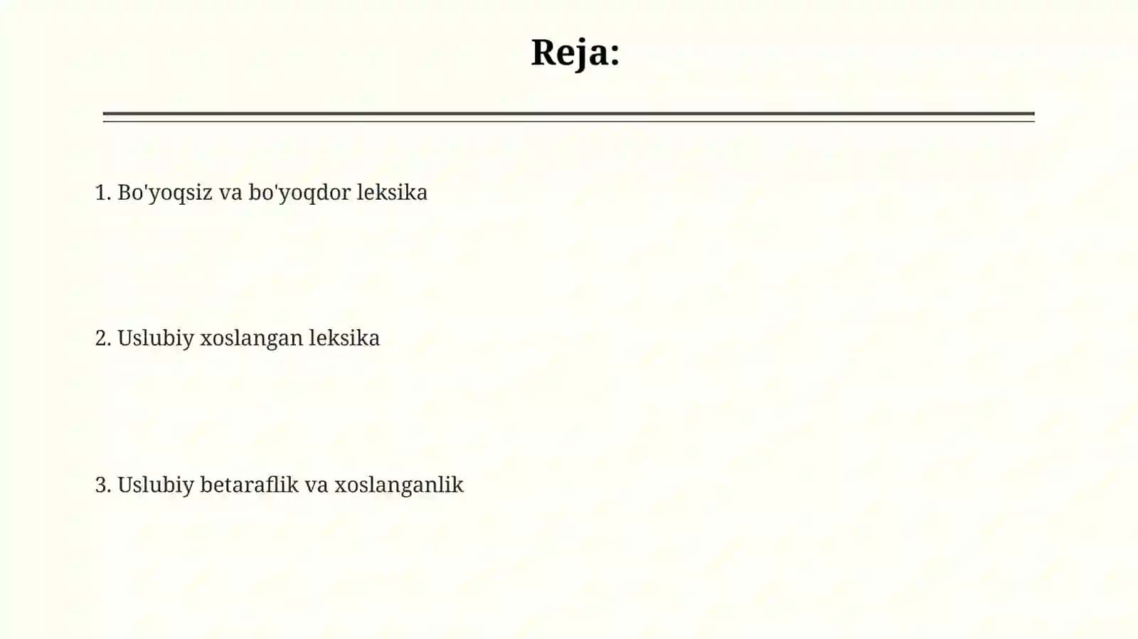 Ifodaviylik va uslubiy xoslanganlik jihatdan oʻzbek tili leksikasi 2