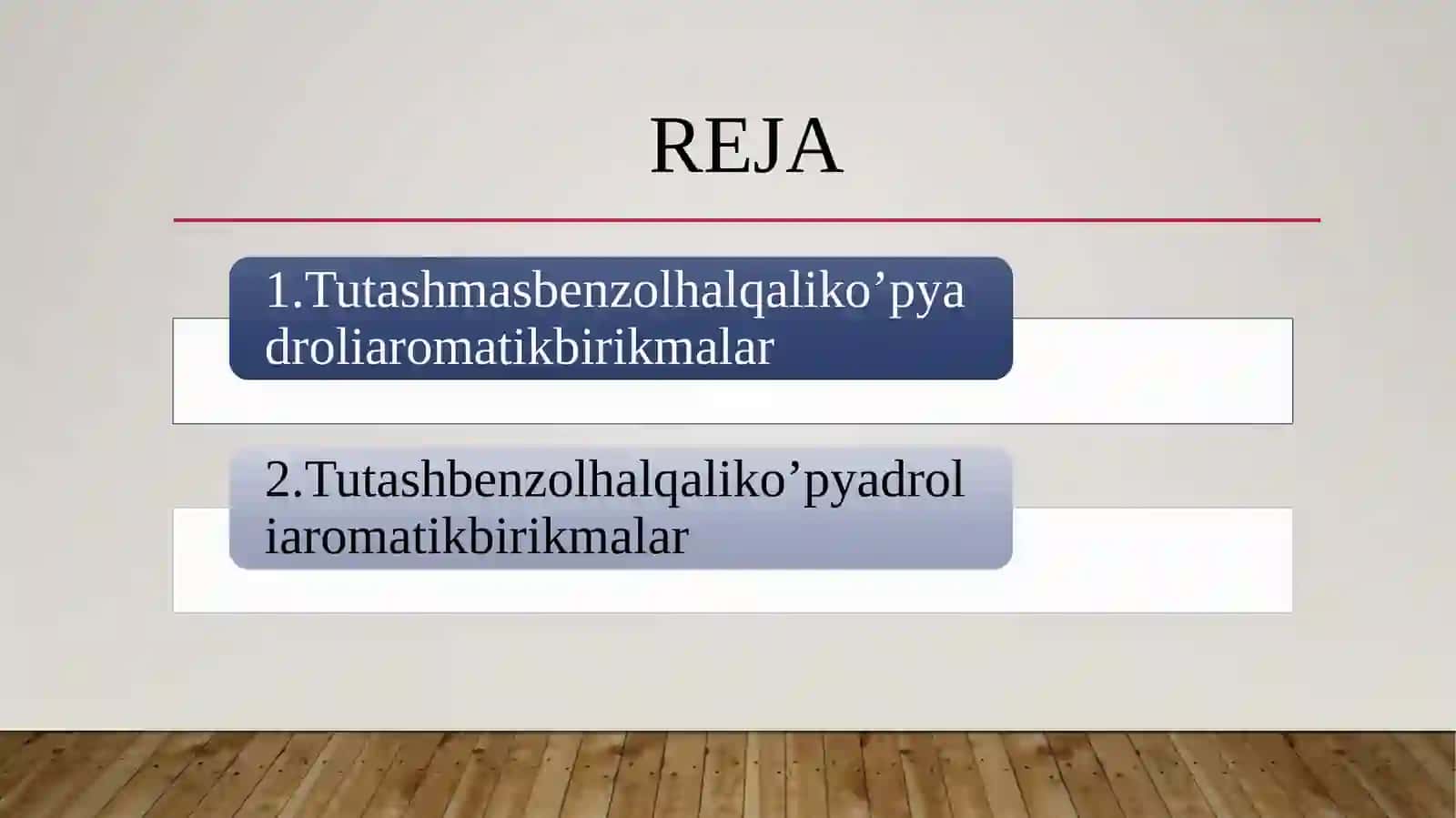 KO‘P YADROLI TUTASH VA TUTASHMAS AROMATIK BIRIKMALAR 2