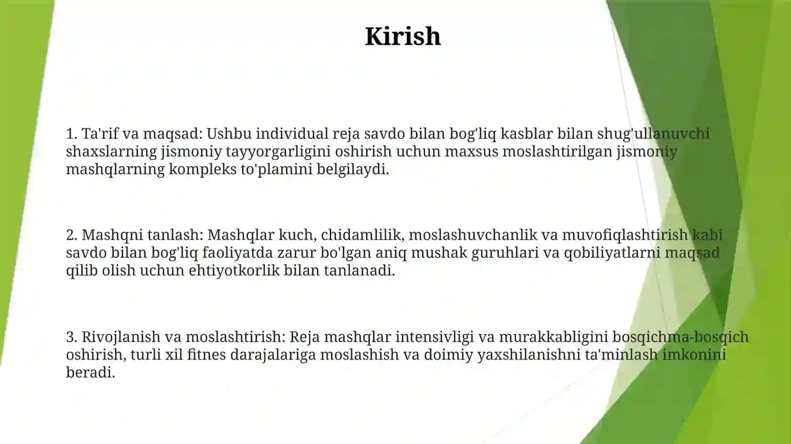 Bo”Lajak Kasbiy Faoliyatiga Bog’Liq Jismoniy Tarbiya Mashqlaridan Iborat Individual Tuzim 2