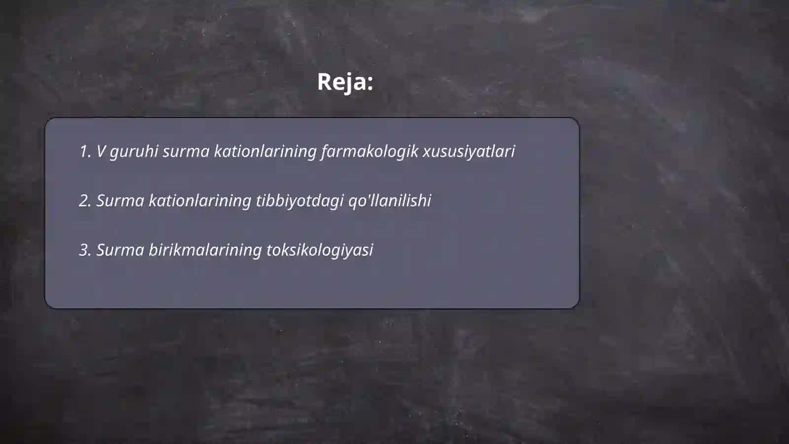 V guruh surma kationlarini tibbiyotda qollanilishi va analitik reaksyalar 2