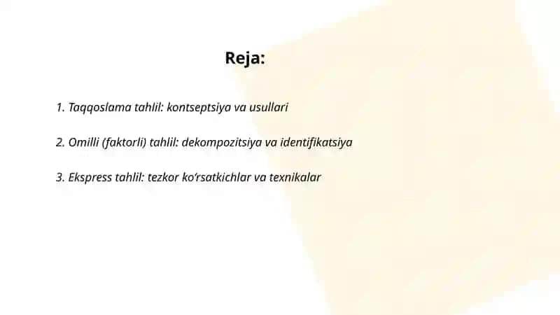 Taqqoslama tahlil 2