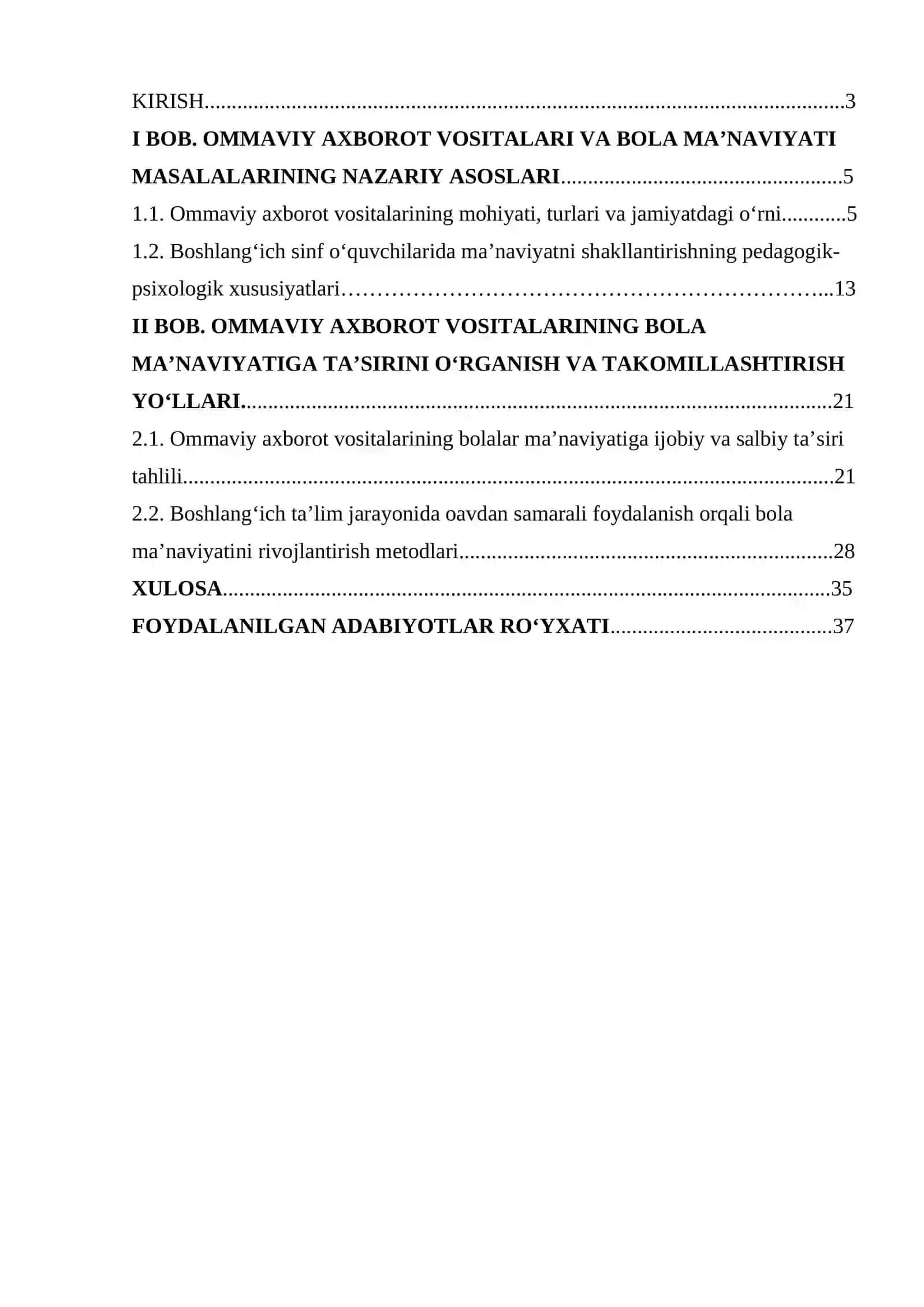 Ommaviy axborot vositalarining bola ma’naviyatini rivojlantirishga ta’siri 2