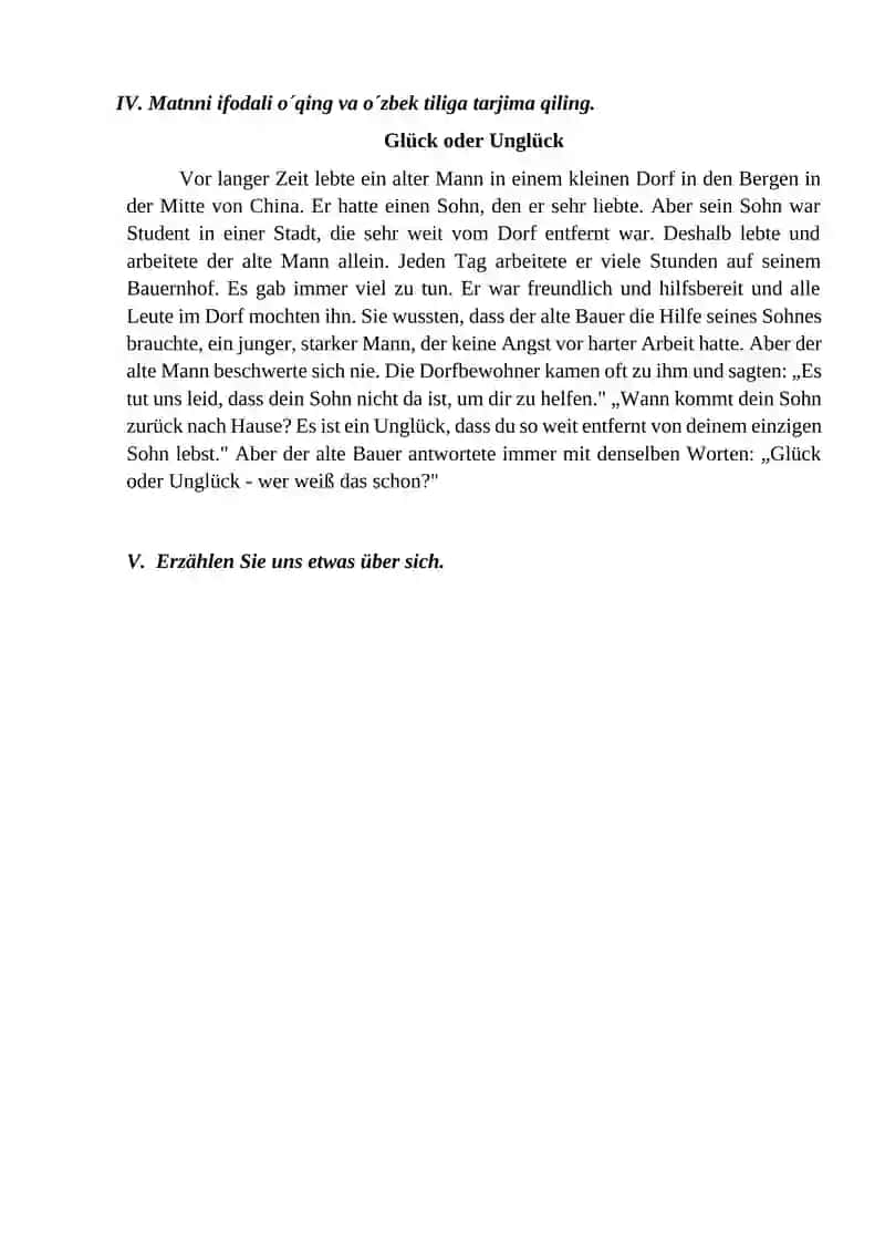 IKKINCHI XORIJIY TIL (INGLIZ TILI) YO’NALISH III-BOSQICH TALABALARI UCHUN YAKUNIY NAZORAT TOPSHIRIQLARI 2
