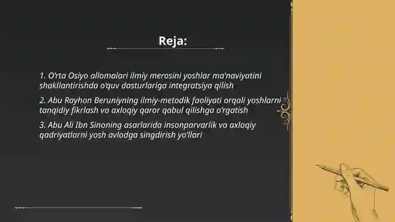O‘rta Osiyo allomalari ilmiy merosining yoshlarni tarbiyalashdagi roli 2