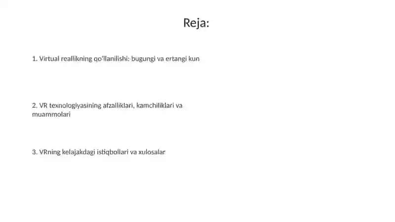 Virtual reallik va uning turli sohalarda qo‘llanilishi 2