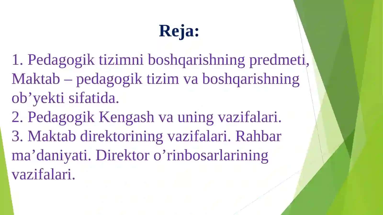Pedagogik tizimni boshqarishning predmeti 2