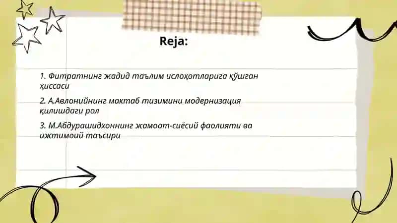 Жадид марифатпарварларнинг улка ижтимоий-маданий хаётига кушган хиссаси 2