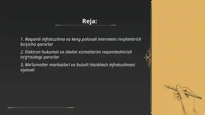 Oʻzbеkistоn Rеspublikаsi ахbоrоt-kоmmunikаsiоn tехnоlоgiyalаr toʻgʻrisidа qаrоrlаri 2
