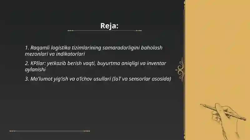 Raqamli logistika tizimlarining samaradorligini baholash mezonlari va metodikalari 2