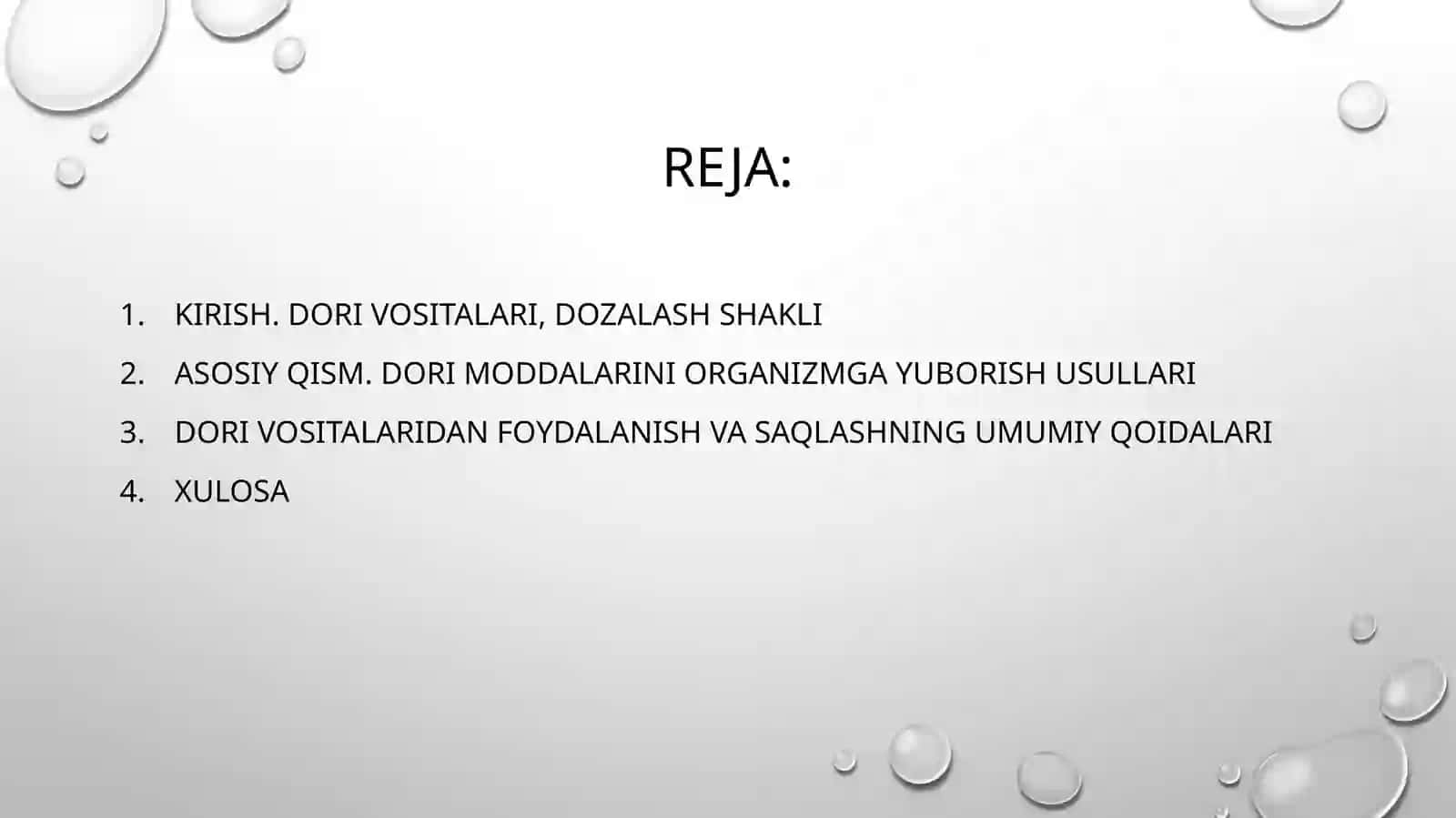 DORI MODDALARINI ORGANIZMGA YUBORISH USULLARI 2