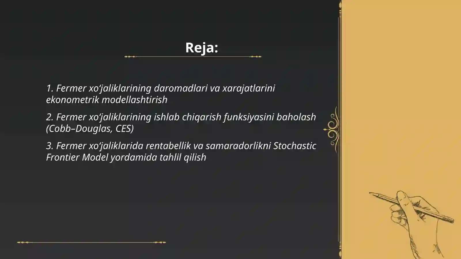 Fermer xo‘jaliklarining iqtisodiy rivojlanish ko‘rsatkichlarini ekonometrik modellashtirish 2