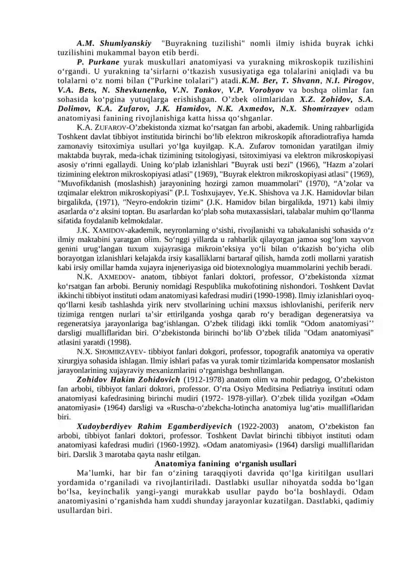 Odam anatomiyasi faniga kirish 2