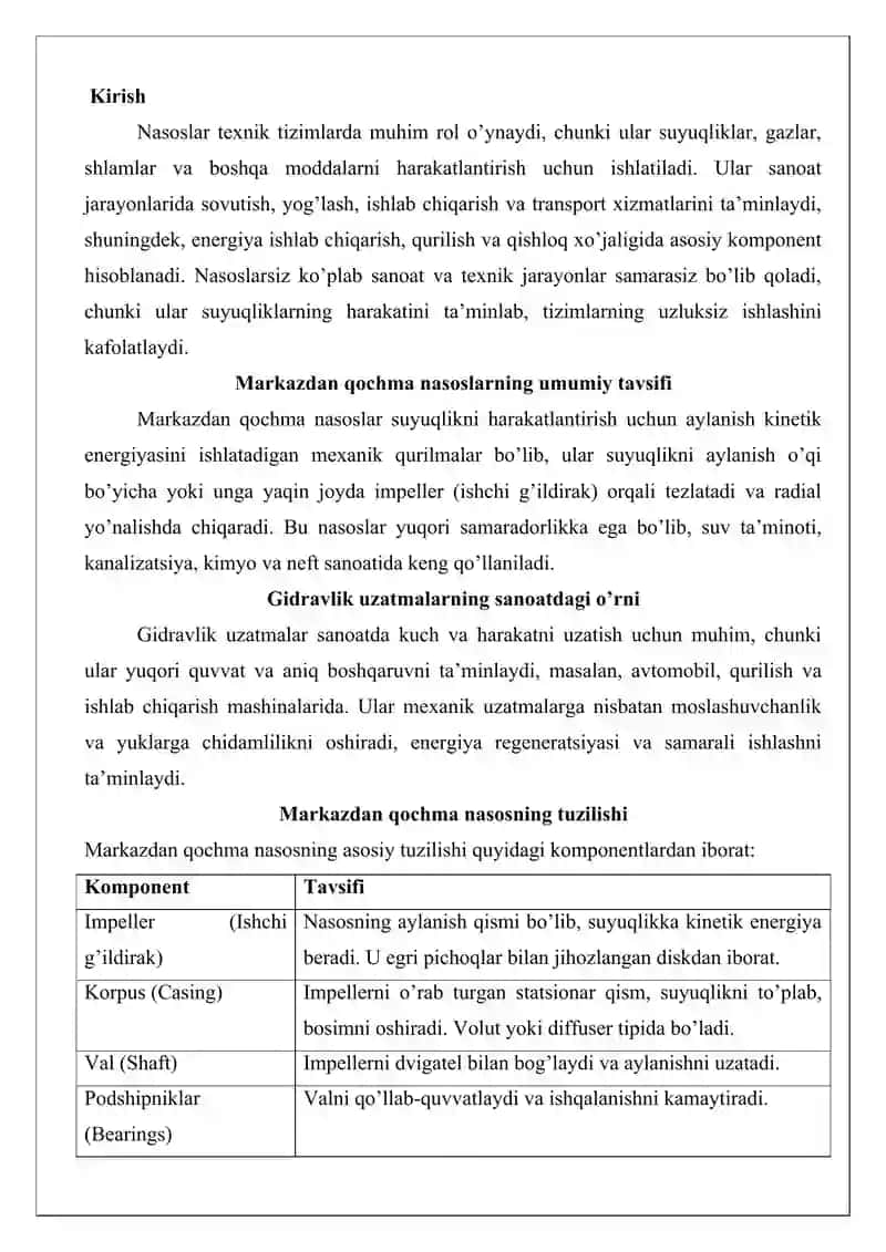 Markazdan qochma nasoslar 2