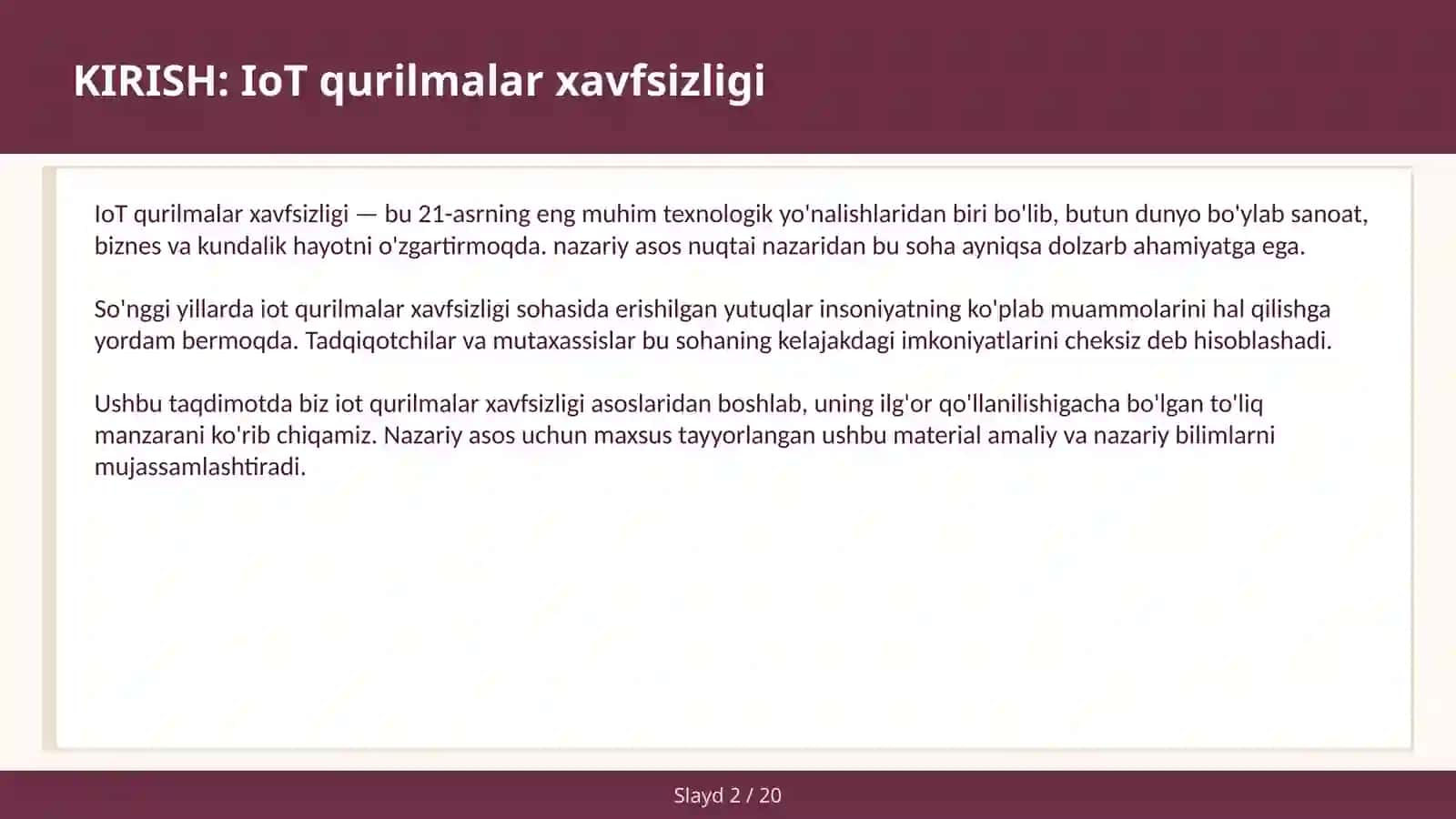 IoT qurilmalar xavfsizligi 2