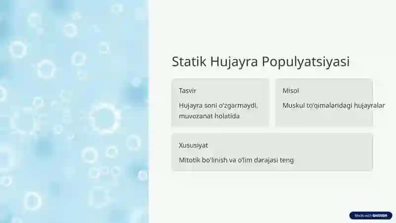 Hujayra Populyatsiyalarining Turlari va Hujayra Oʻlimi 2