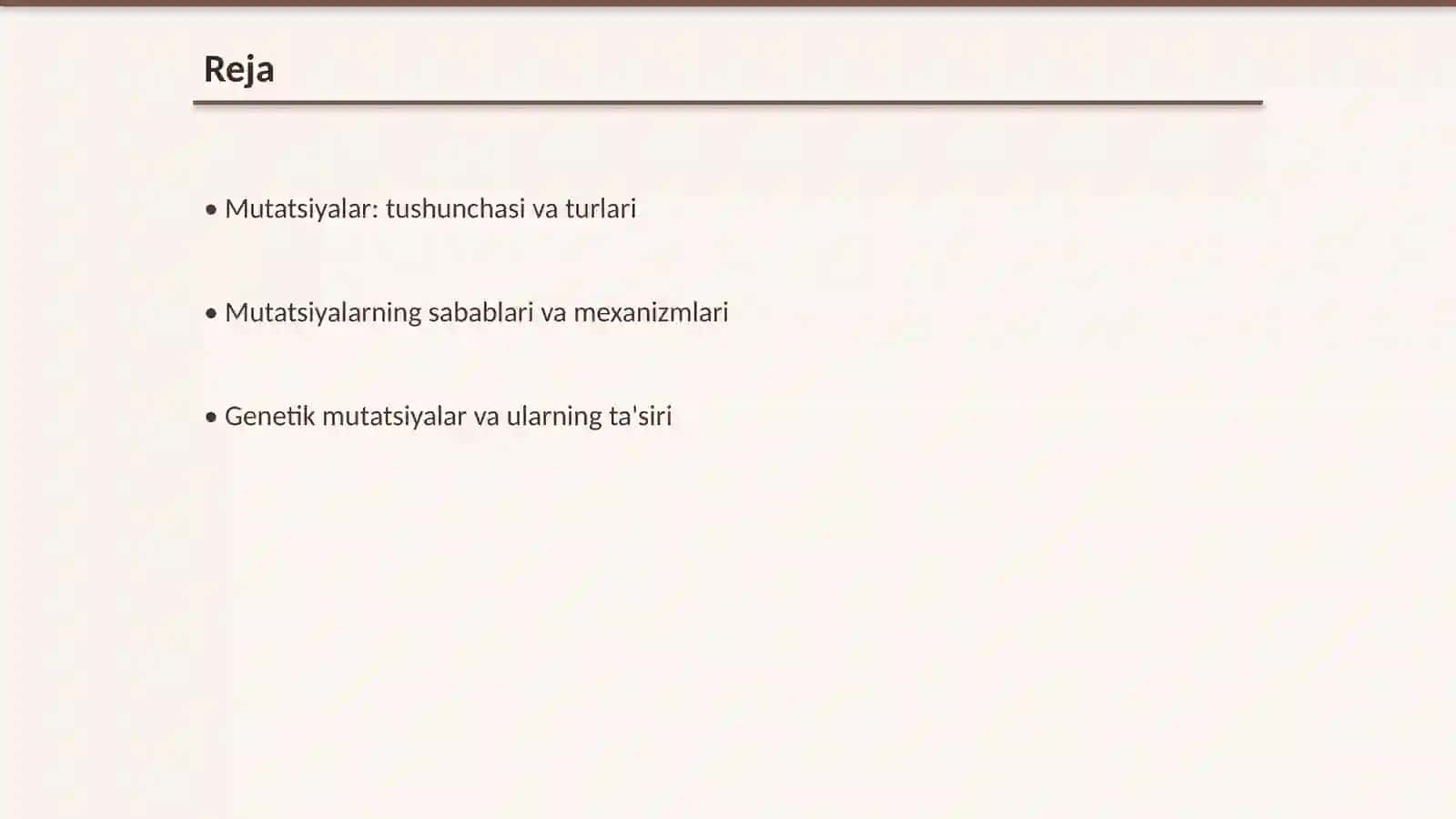 Mutatsiyalarning sababi, shakllari va ahamiyati 2
