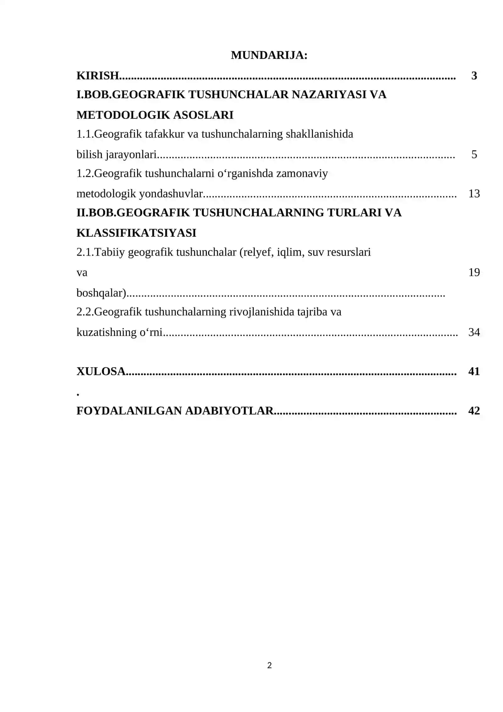 GEOGRAFIK TUSHUNCHALAR,ULARNING TURLARI VA SHAKLLANISHI 2